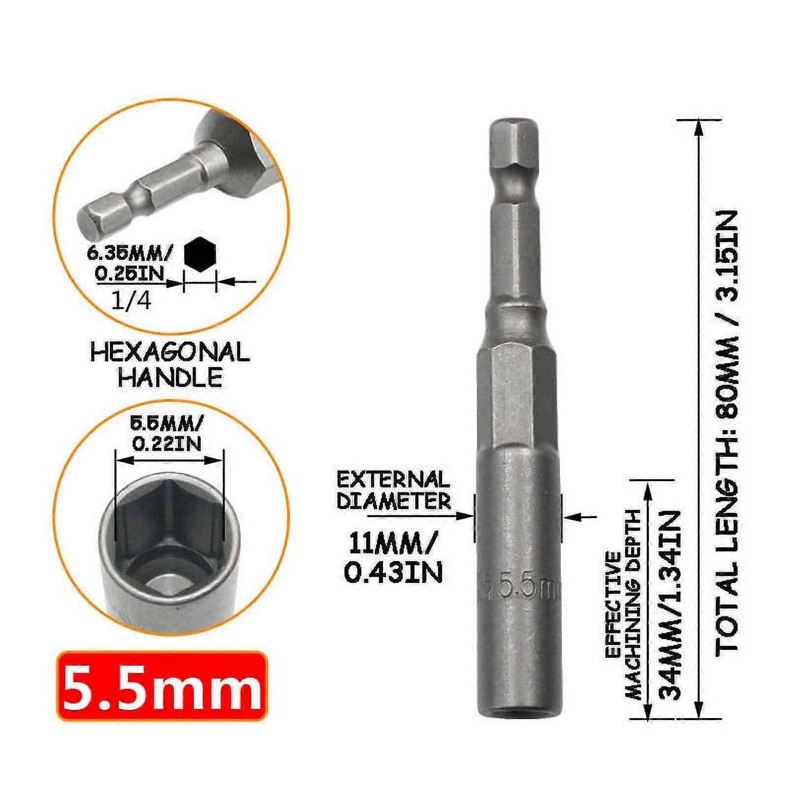 Drill Sleeve Wind Batch Sleeve Deepened Inner Hexagonal Screwdriver Batch Nut Wrench