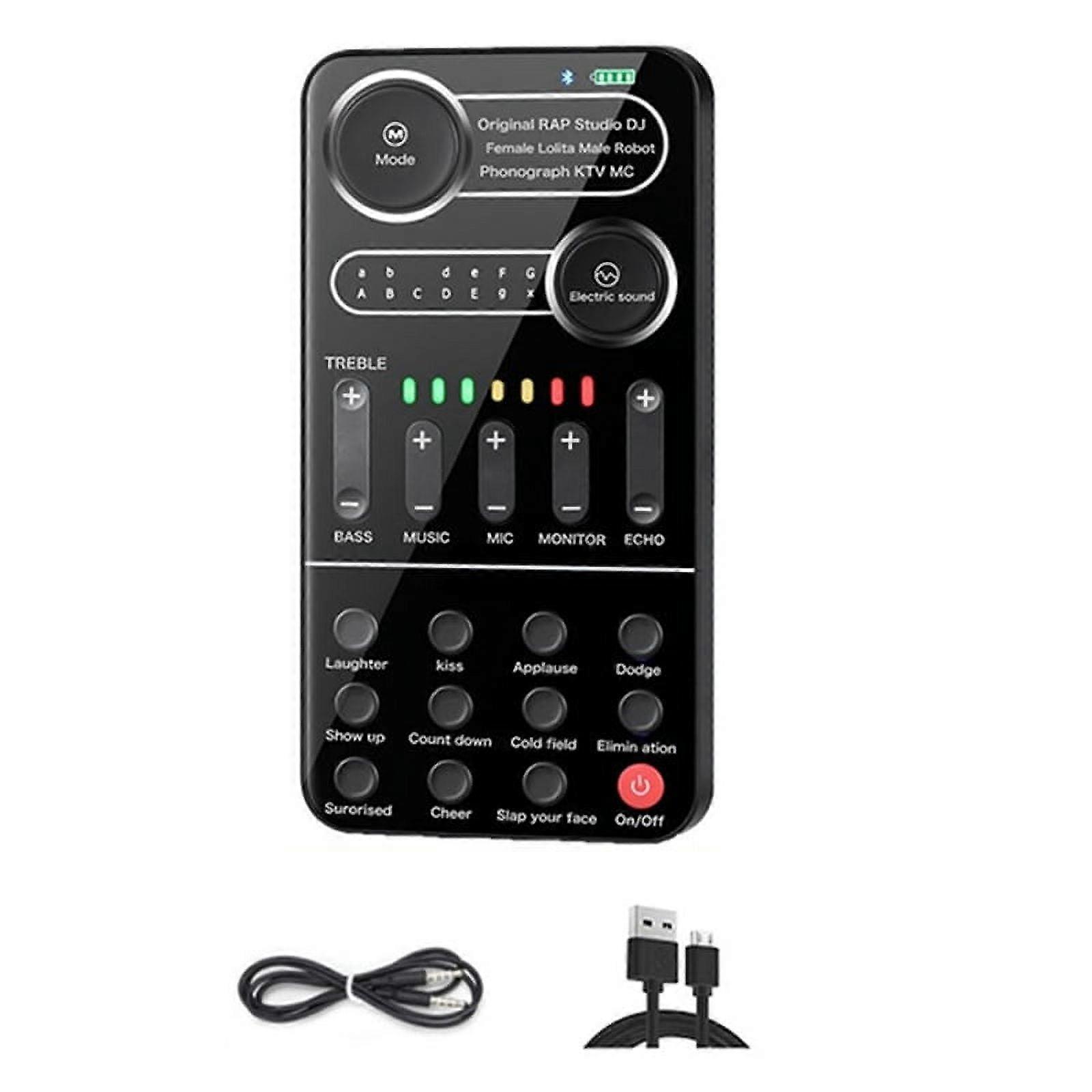 K9 Voice Changer Live Sound Card 12 Electric Tones Microphone Live Broadcast Sound Card for MobilePhone Computer PC
