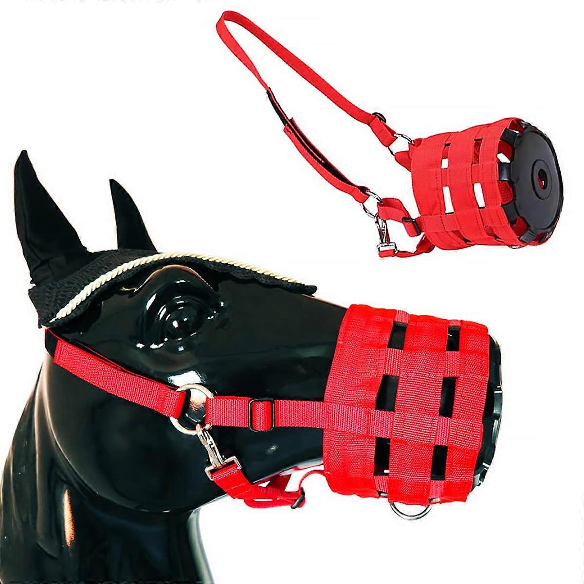 Basket Grazing Muzzle Breathable For Horses Size M Red