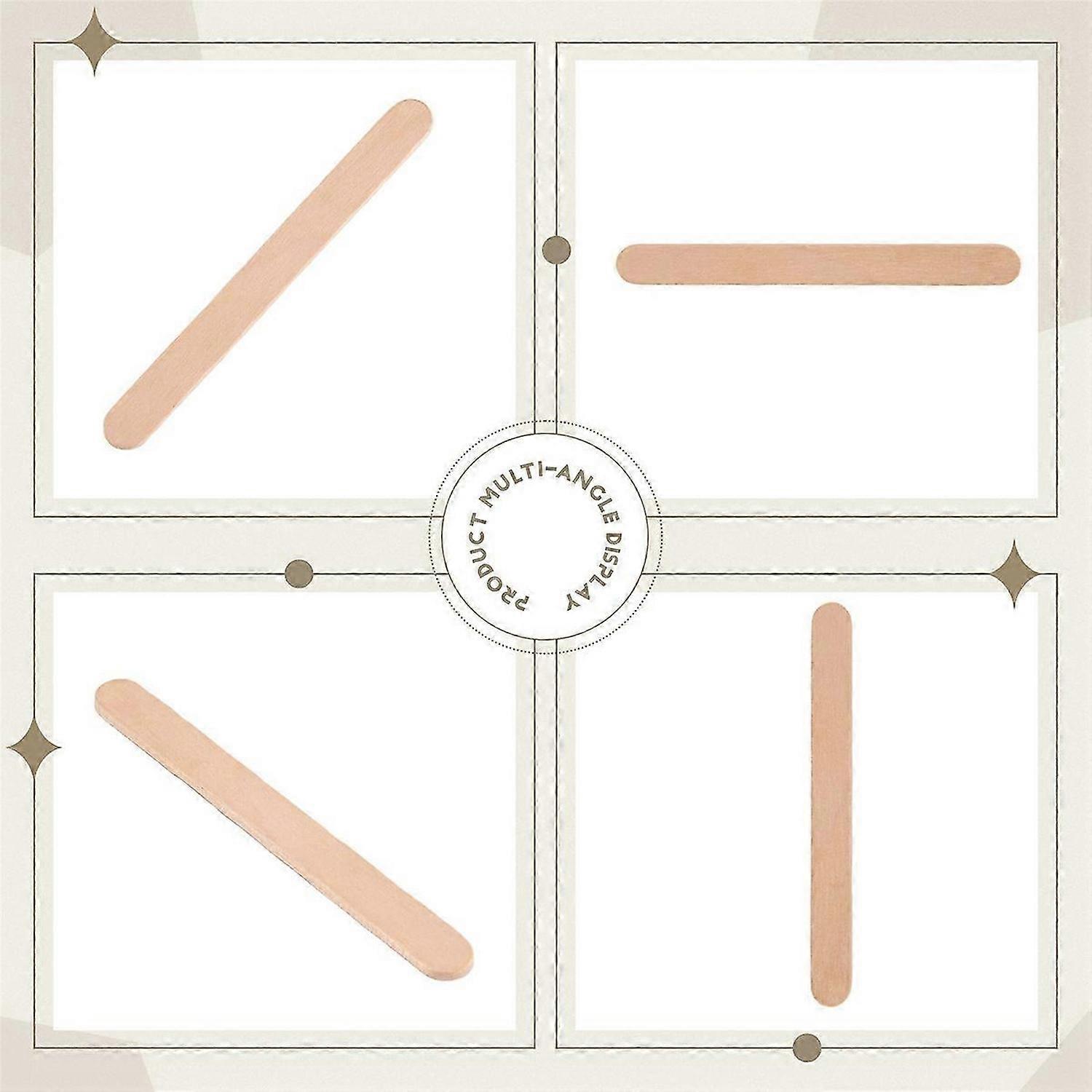[100 Count] 3.6 Inch Wooden Multi-Purpose Popsicle Sticks, Craft, Ice Cream, Wax, Waxing, Tongue Dep