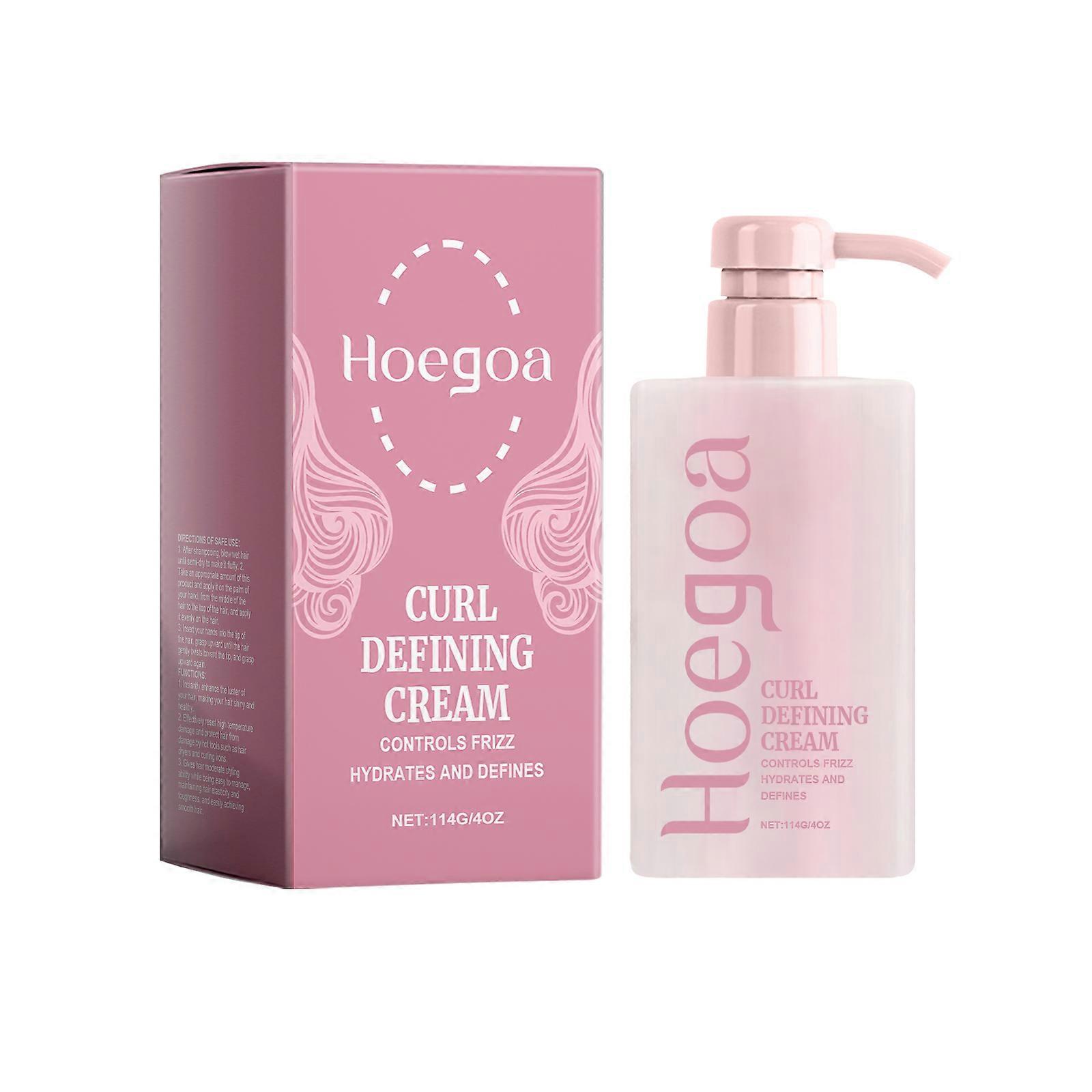 Hoegoa Curl Styling Cream, Bangs Curl Care Styling Cream With A Fluffy, Moisturizing Natural Shine