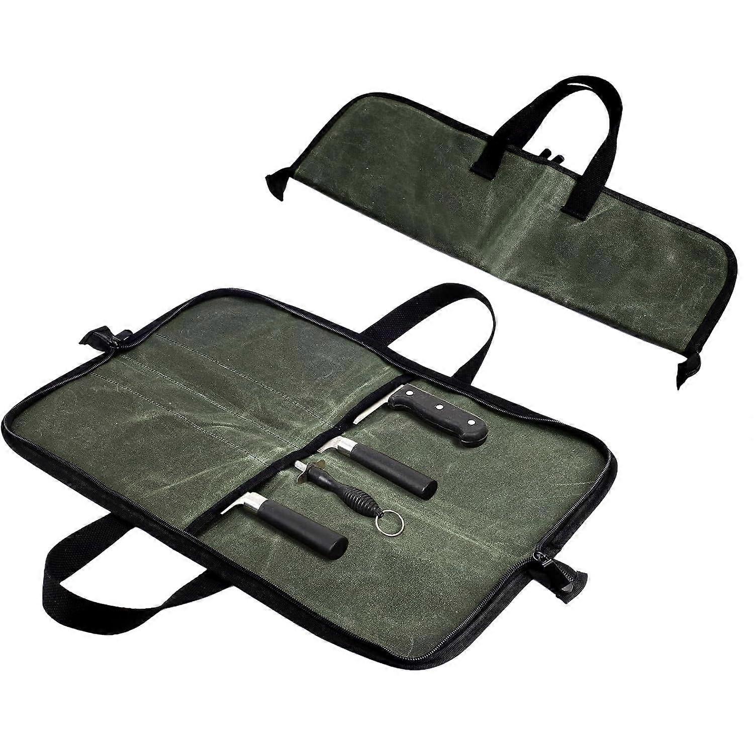 Camping Organizer Convenient Handheld Kitchenware Bag 4 Slots (Army Green)