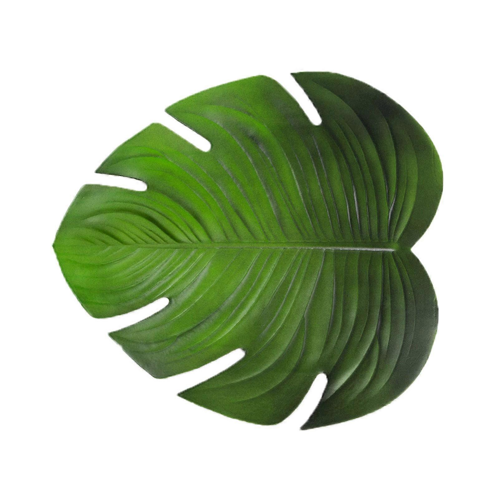 Meuva Creative Eva Leaf Placemat Turtle Back, Non-Slip Insulation Mat, Large Leaf Western Food Placement Mats for Dining Table, 4 pcs
