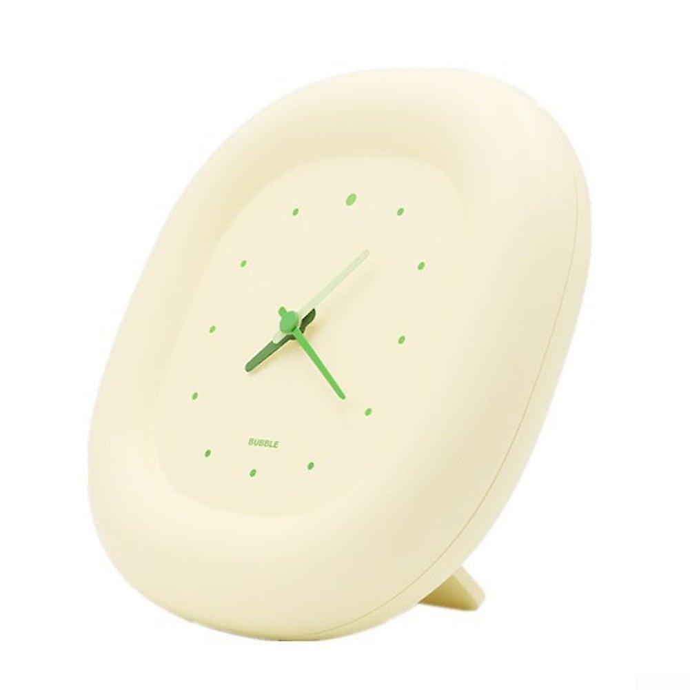Silent NoTicking Desk Wall Clock  7Inch Bubble Minimalist Analog, Modern Square Clock For Living Room Office