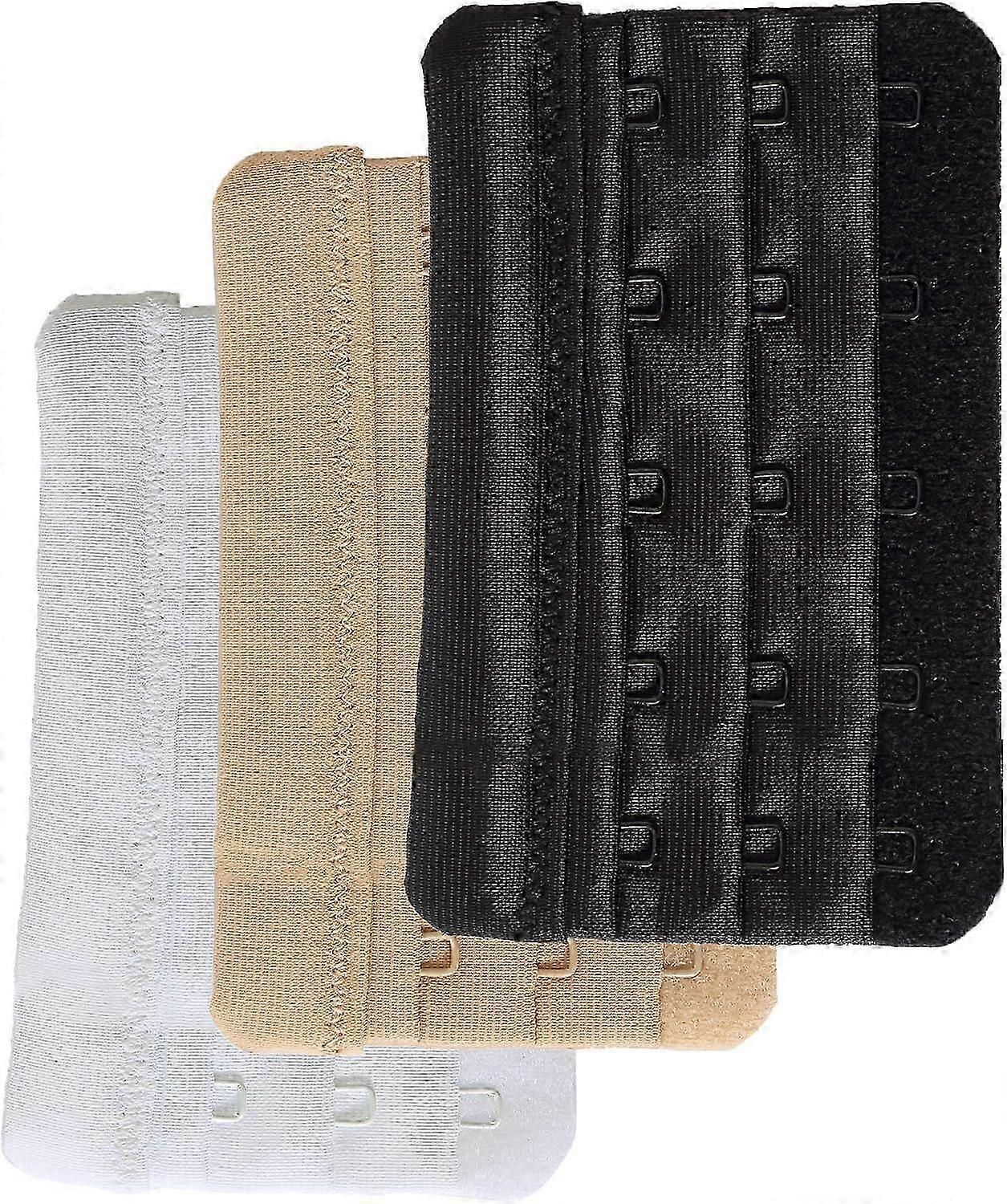 25-26 Women's Bra Extender 5 Hook Plus Size Bra Strap Extenders 3pcs-Pack