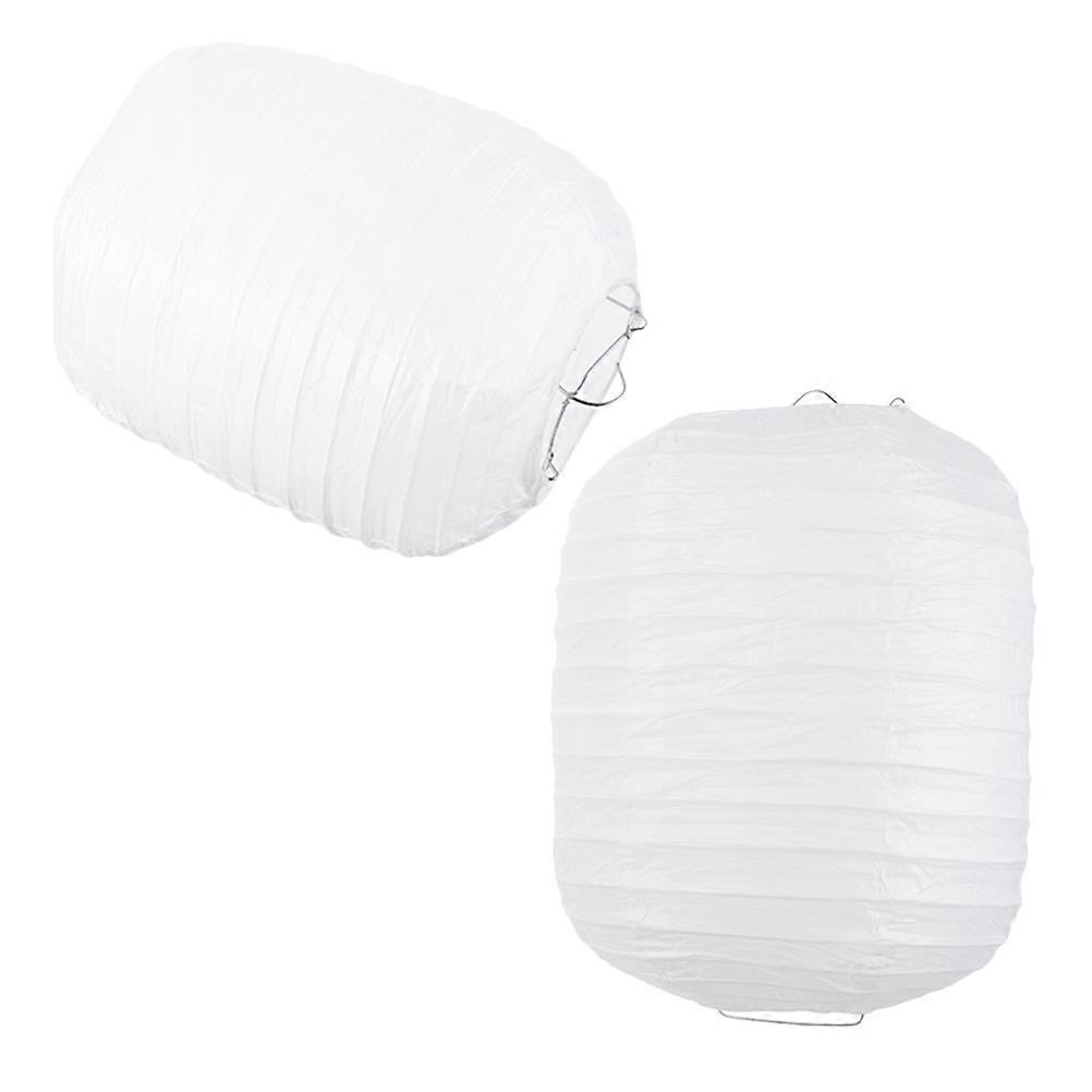 Folding Paper Lanterns Hanging Decoration for Festival 2Pcs White Lanterns