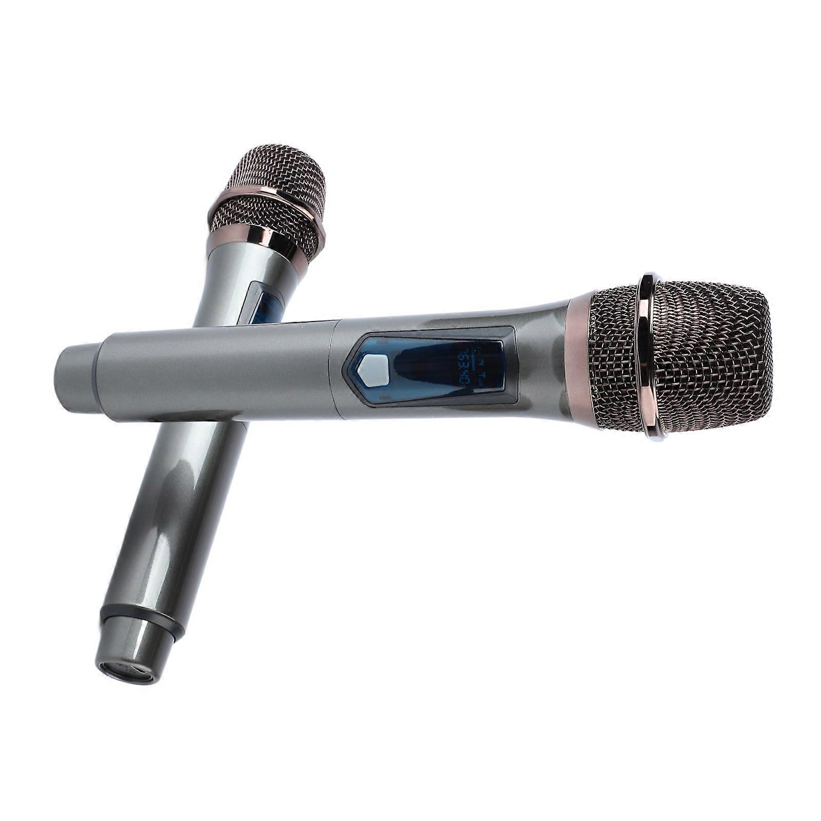 Wireless Handheld Microphone System 1 for 2 UHF Dynamic Cordless Mic for Outdoor Home 