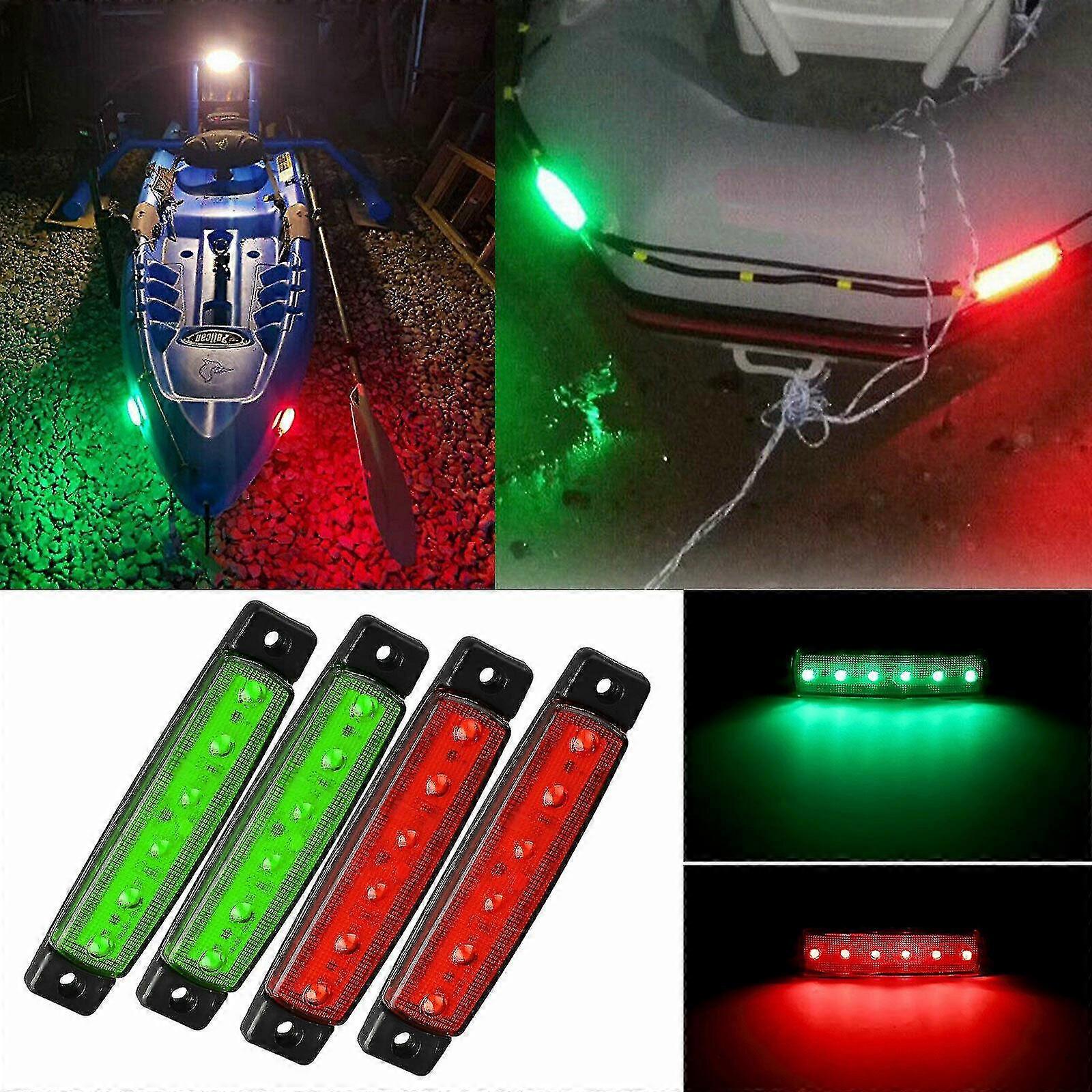 thumbnail image 2 of ISincer 4-Pack Red & Green 6-LED Marine Navigation Lights – For Boat Stern, Bow, Deck 2 of 2