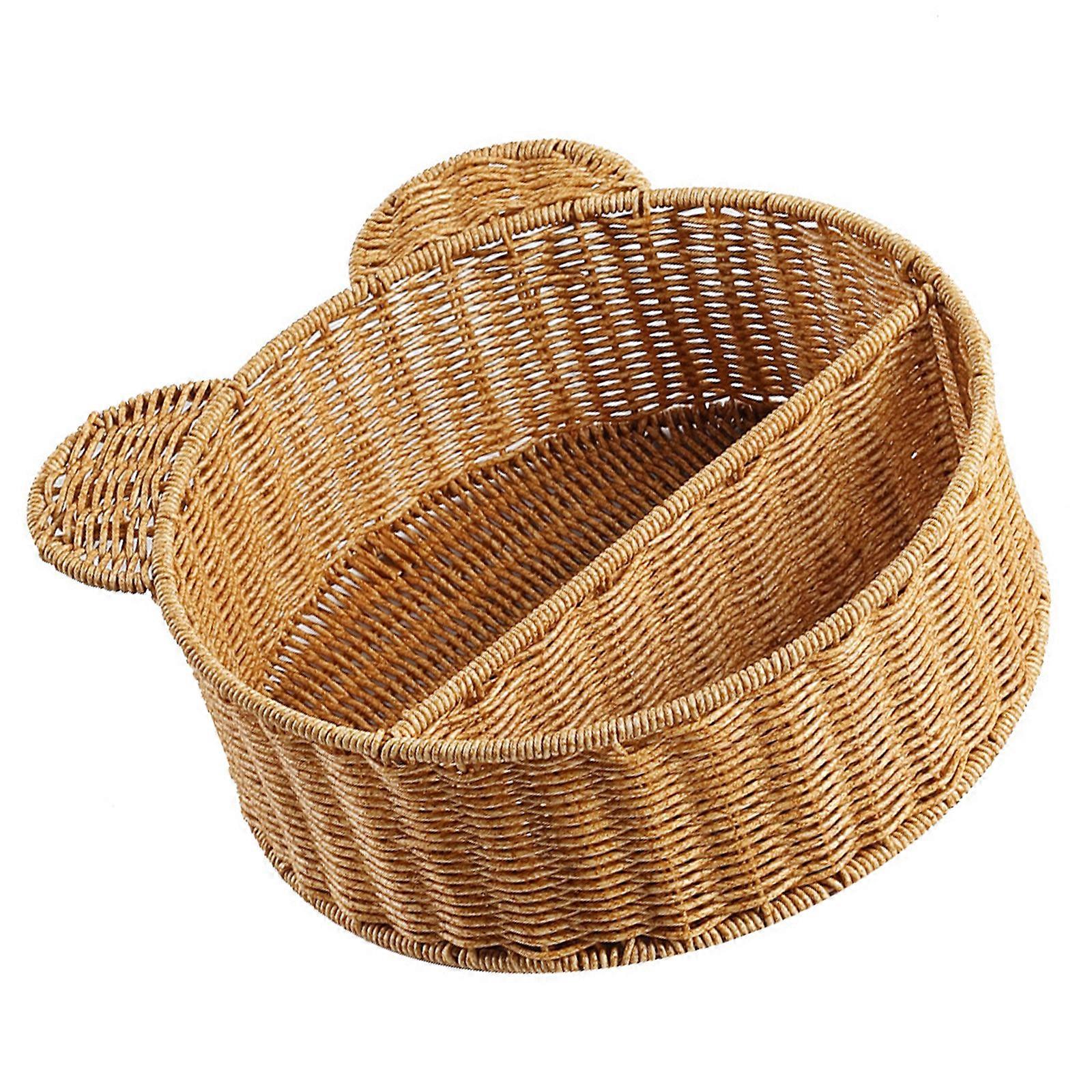 Unique Bear Ear Shaped Rattan Wall Mounted Shelf for Displaying Decoration and Storing Everyday Items Organization Multicolor