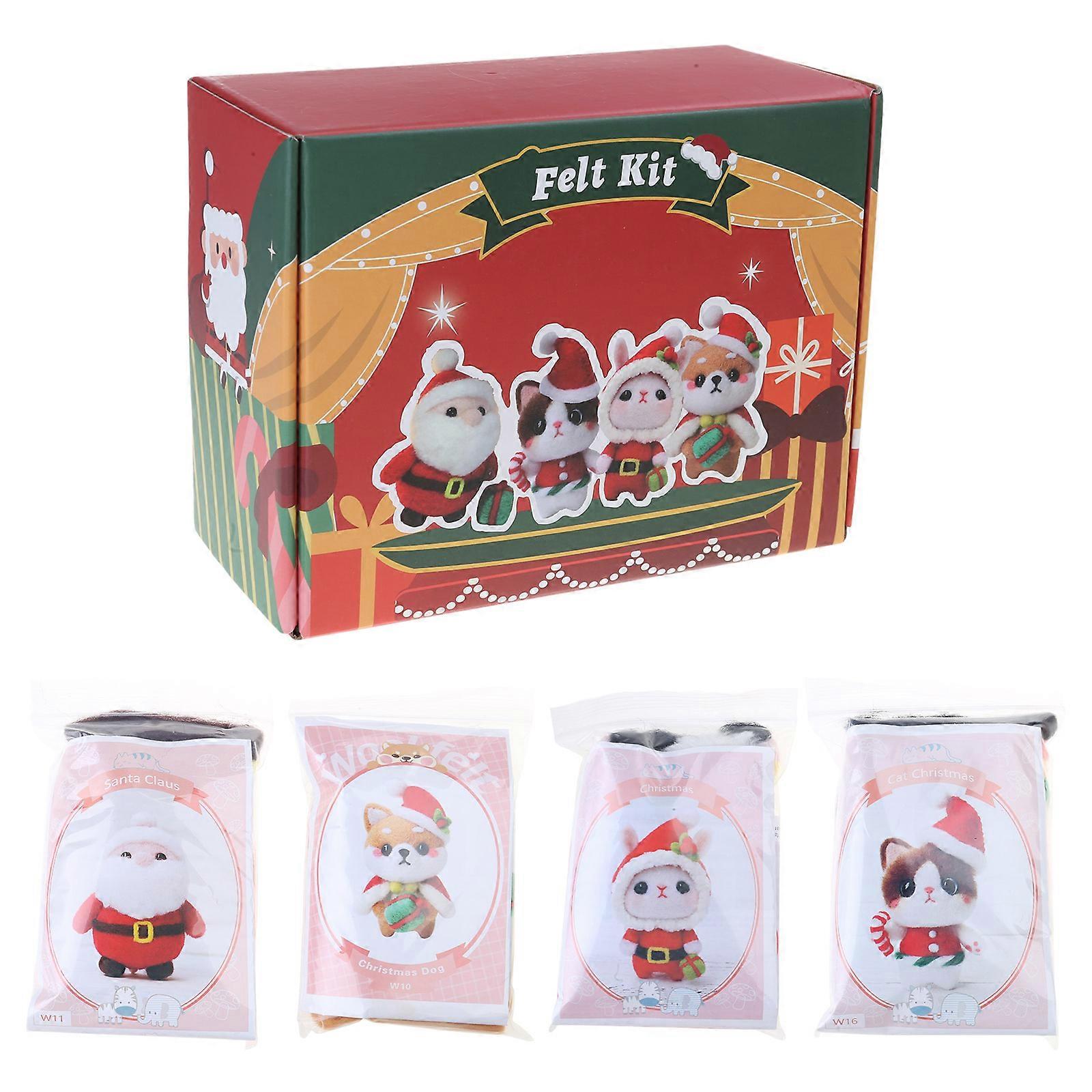 Needle Felting Kits Craft Making Wool Needle Felting Starter Kits with Instruction Felting Mat DIY Needle Felting Supply Multicolor