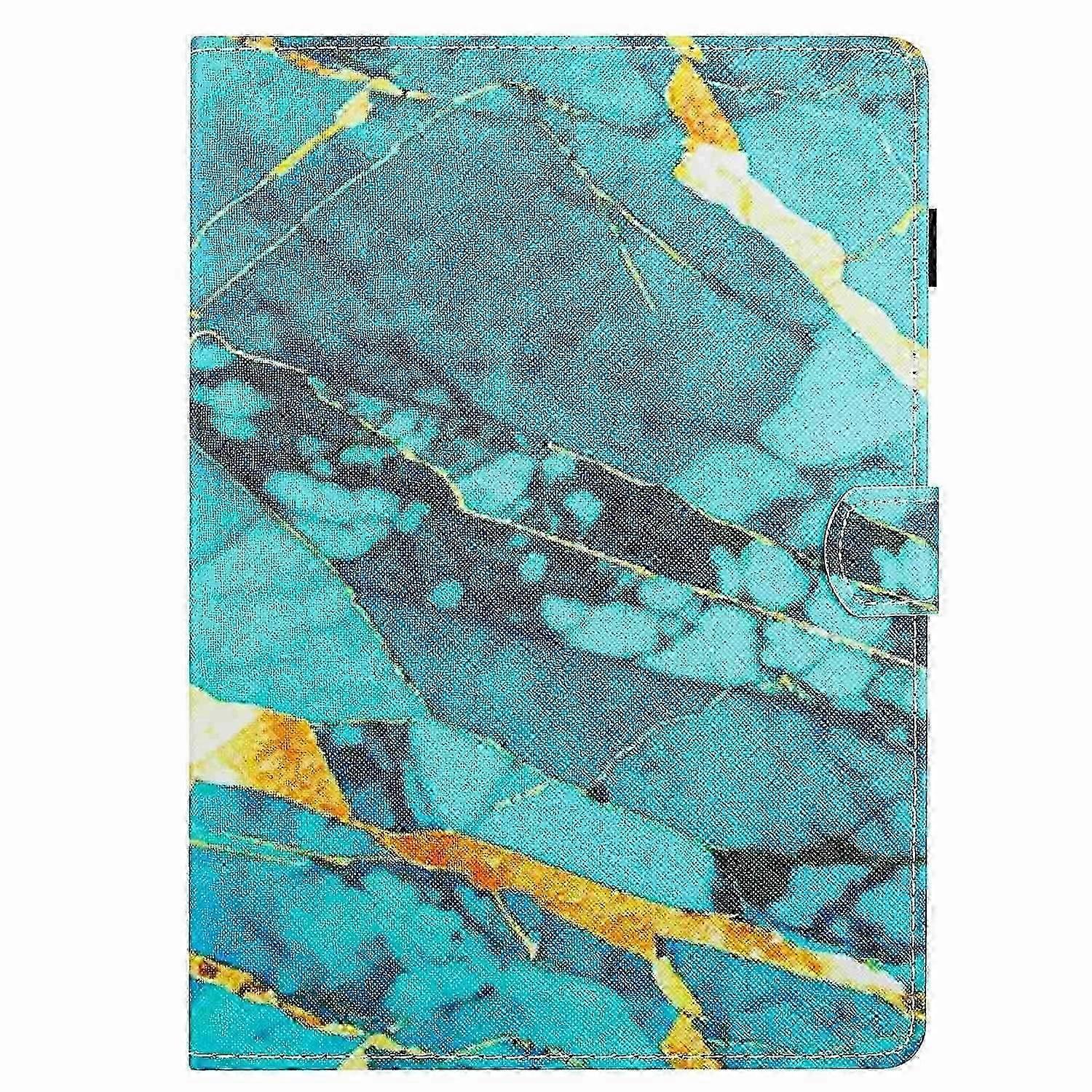Tablet Case For Lenovo Tab M10 3rd Gen Marble Pattern Stitching Smart Leather Tablet Case(Gold Blue)