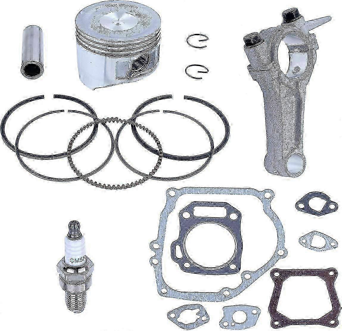 68mm Piston Ring Kit with Connecting Rod Gasket Set for  GX160 5.5HP 4-Stroke Engine Hwy