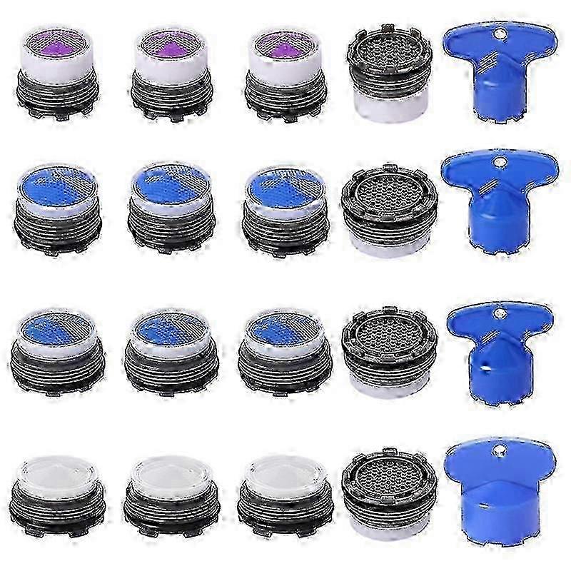 Faucet Aerators M16.5 M18.5 M21.5 M24 Water Saving Flow Restrictor with Removal Wrench