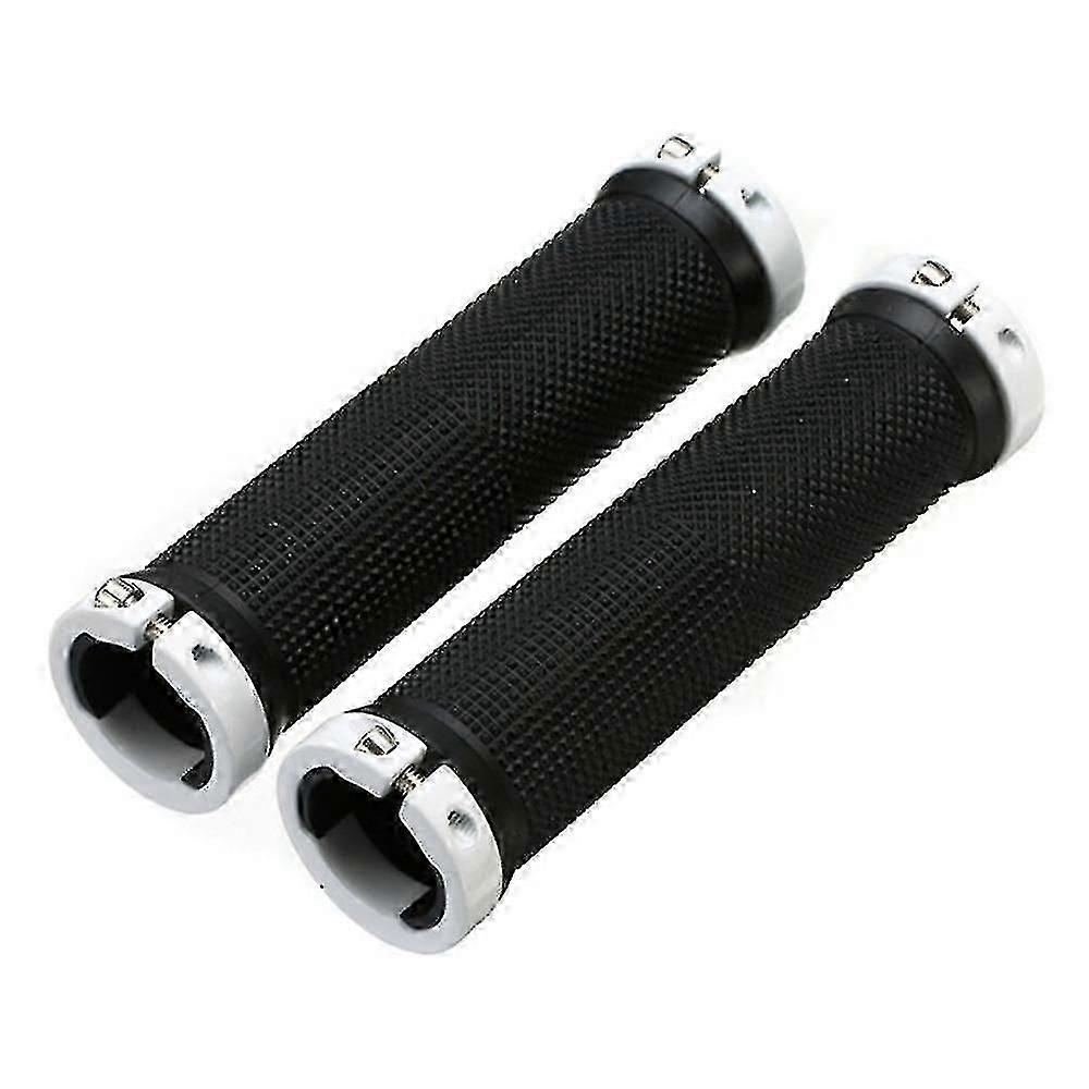 White Soft Rubber H-Lever Grips - Comfortable Handlebars Grip for Bikes & Motorcycles - Durable & Ergonomic Design