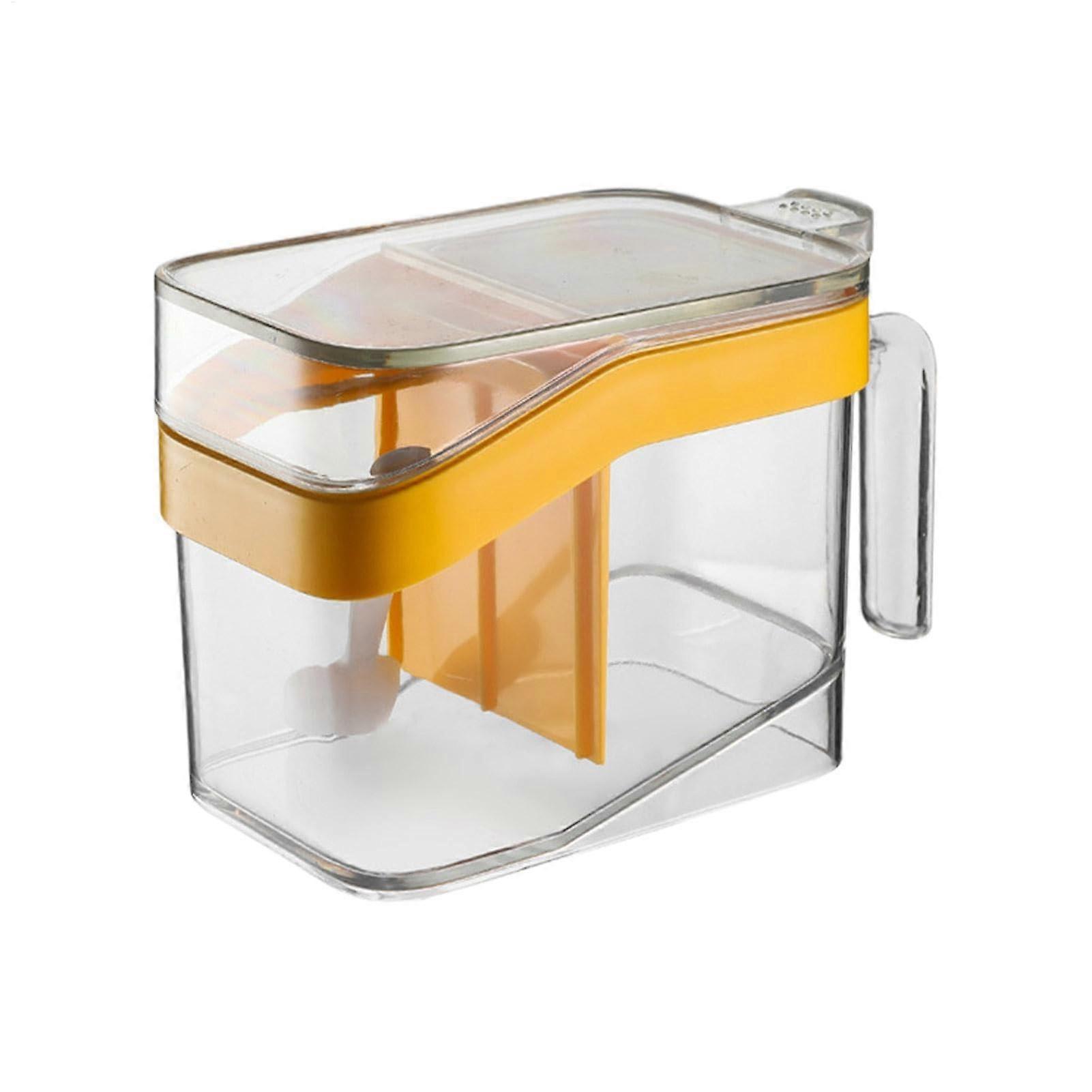 Seasoning Box With Handle Condiment Jar With Lids And Spoons Salt Sugar Storage Container Yellow