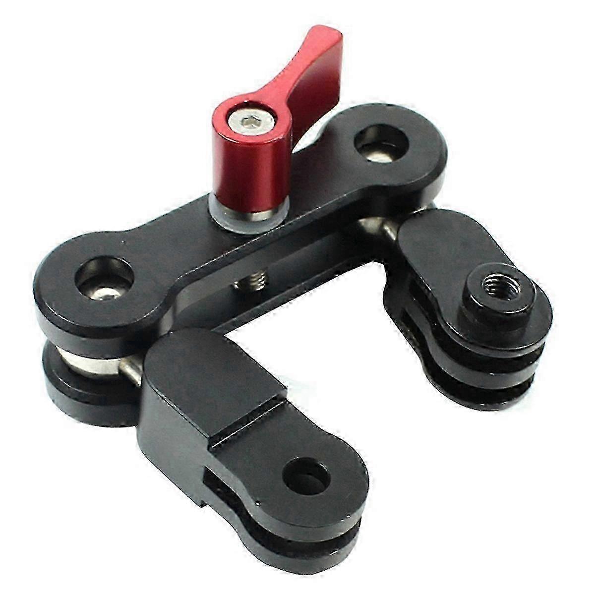 Aluminum Alloy Magic Arm Mount Adapter with Dual Head Pivot and Activity Connector - 360° Rotation for Action Camera Devices