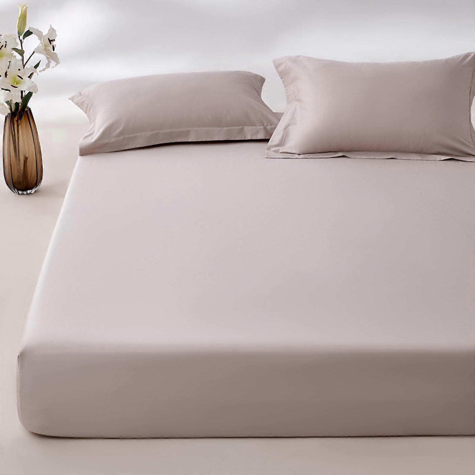 Fitted Sheet 180x200 Cotton Blend Deep Pocket for Double Bed, Soft Easy Care Bedding