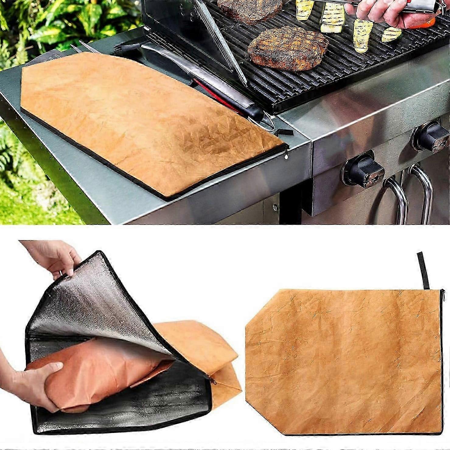 BBQ Blanket for Resting Meat, Reusable Meat Insulated Resting Bag with Zipper for Outdoor BBQ, Smokers and Grilling