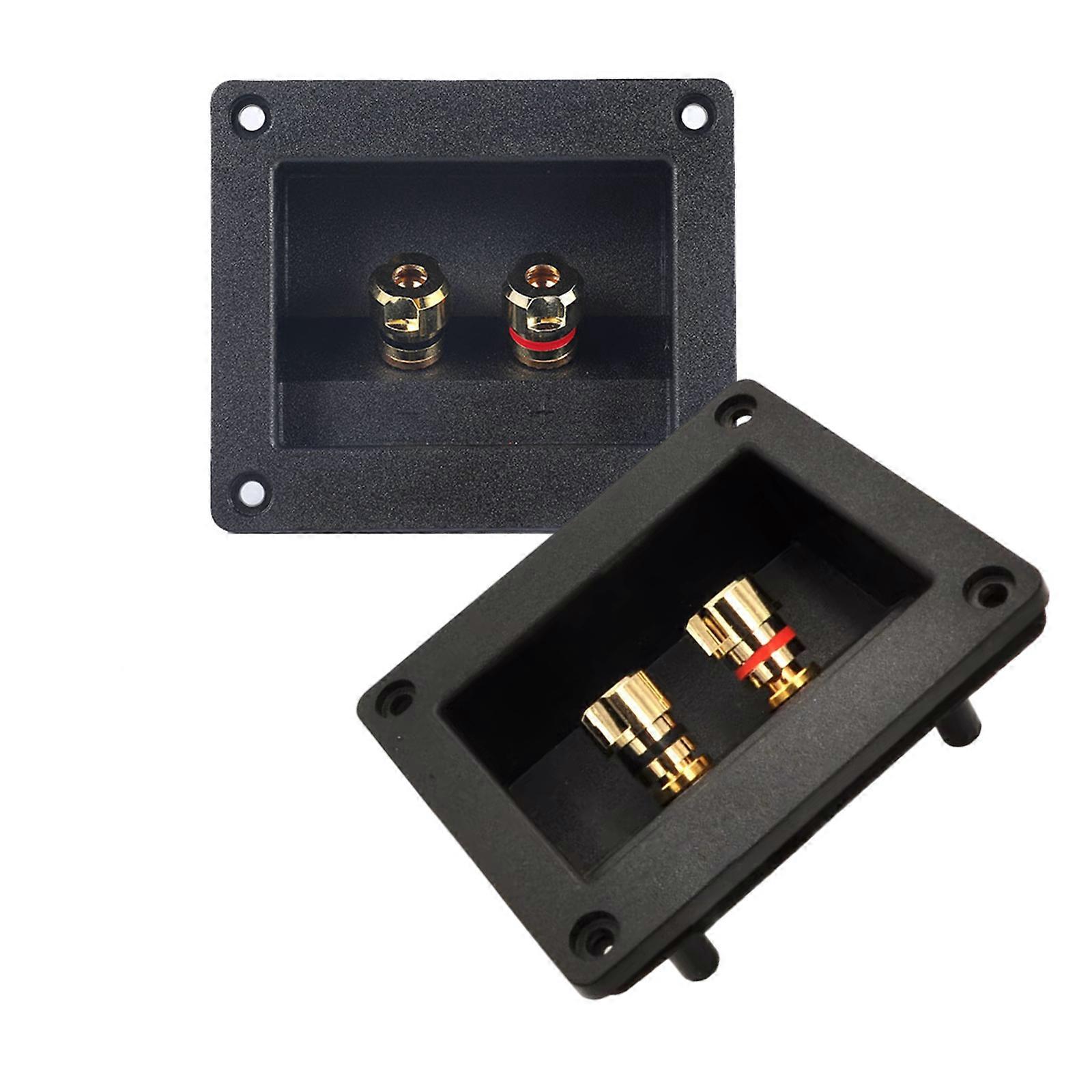 2Pcs Home Car Stereos Screw Cup Connectors Subwoofer Plugs 2 Way Speaker Box Terminals Binding Post Recessed Speaker Box Multicolor