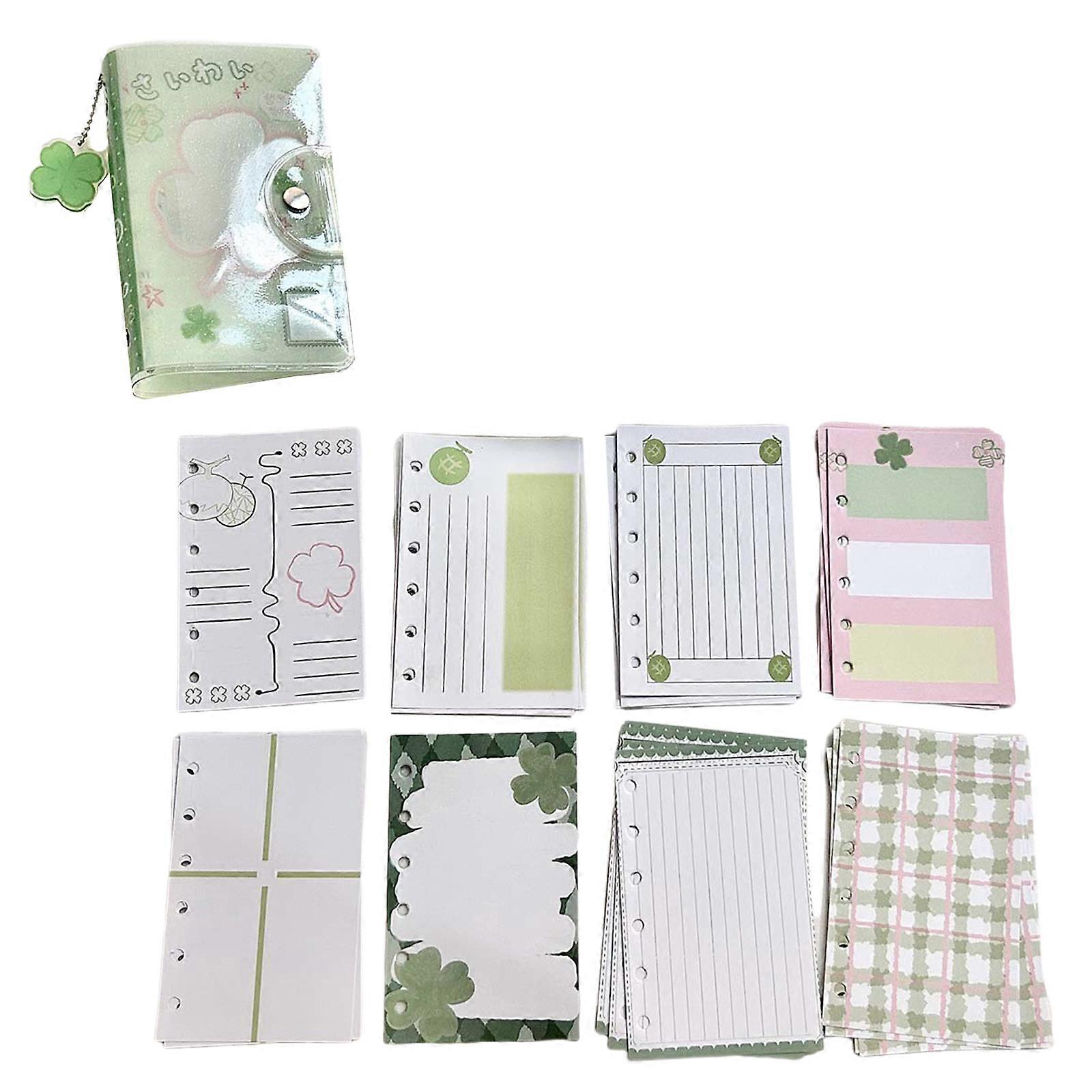 Four-Leaf Clovers Sticker Storage Book A 7 Loose-Leaf Binder Notebook Sticker Organizer Binder for Collecting Sticker Multicolor