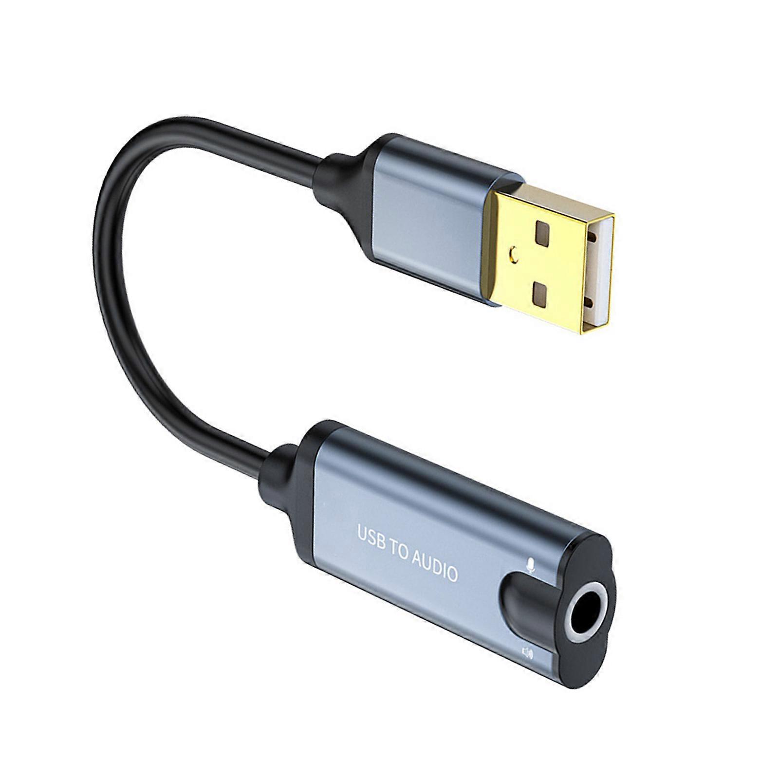 External Sound Card USB Adapter with 3.5mm Headphone Microphone Port External Stereo Sound Card for PC Laptop Desktop Multicolor