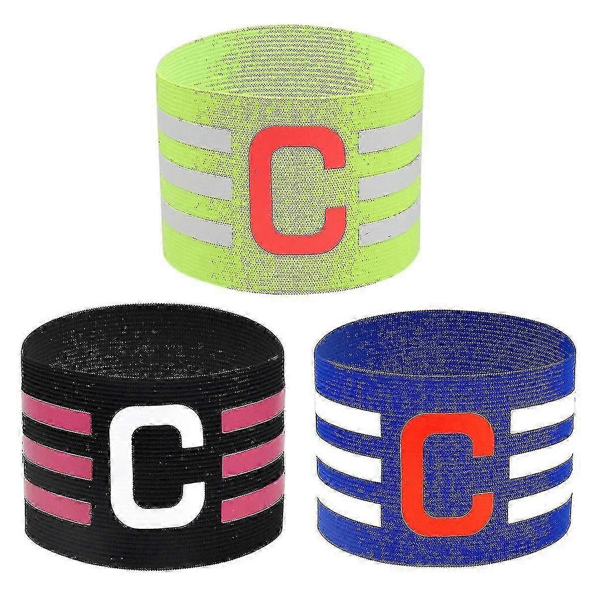 3 قطع شارة كابتن كرة القدم ، عصبة كرة قدم قابلة للتعديل شارة كابتن كرة القدم للبالغين والشباب ، كابتن باند -AA