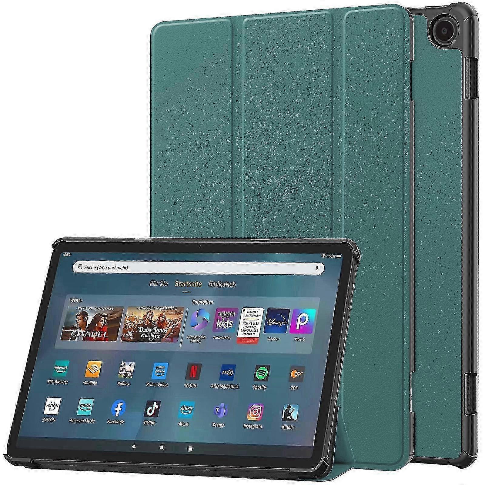 For Amazon Fire Max 11 Custer Pure Color 3-Fold Holder Smart Leather Tablet Case For Amazon Fire Max 11 2025