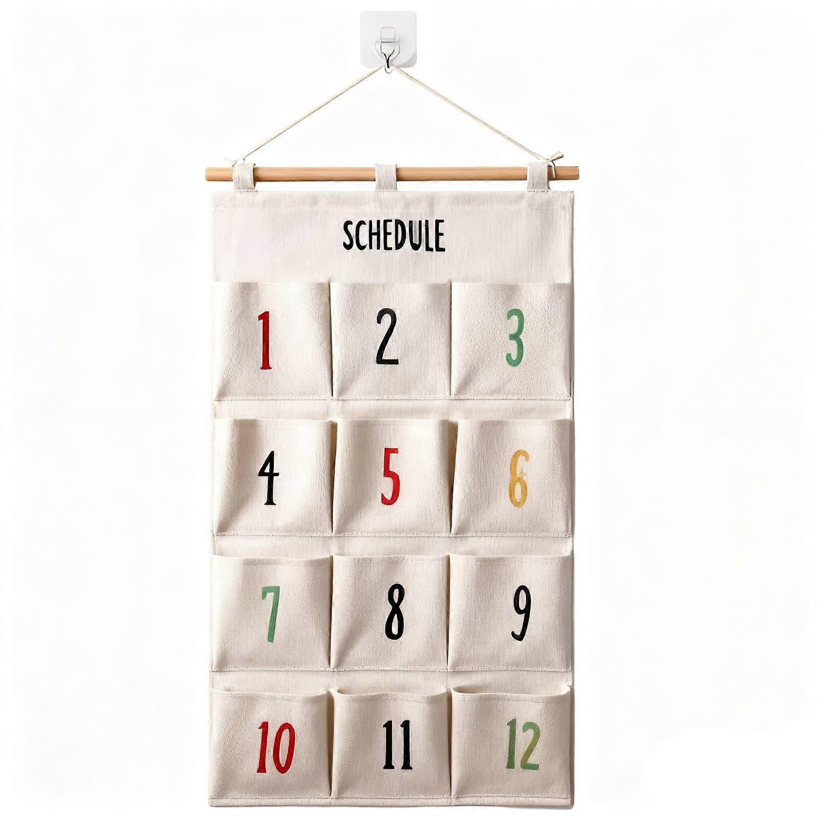 Over The Door Shoe Organizer with 12 Fabric Pockets, Wall Hanging Storage for Closet and Dorm