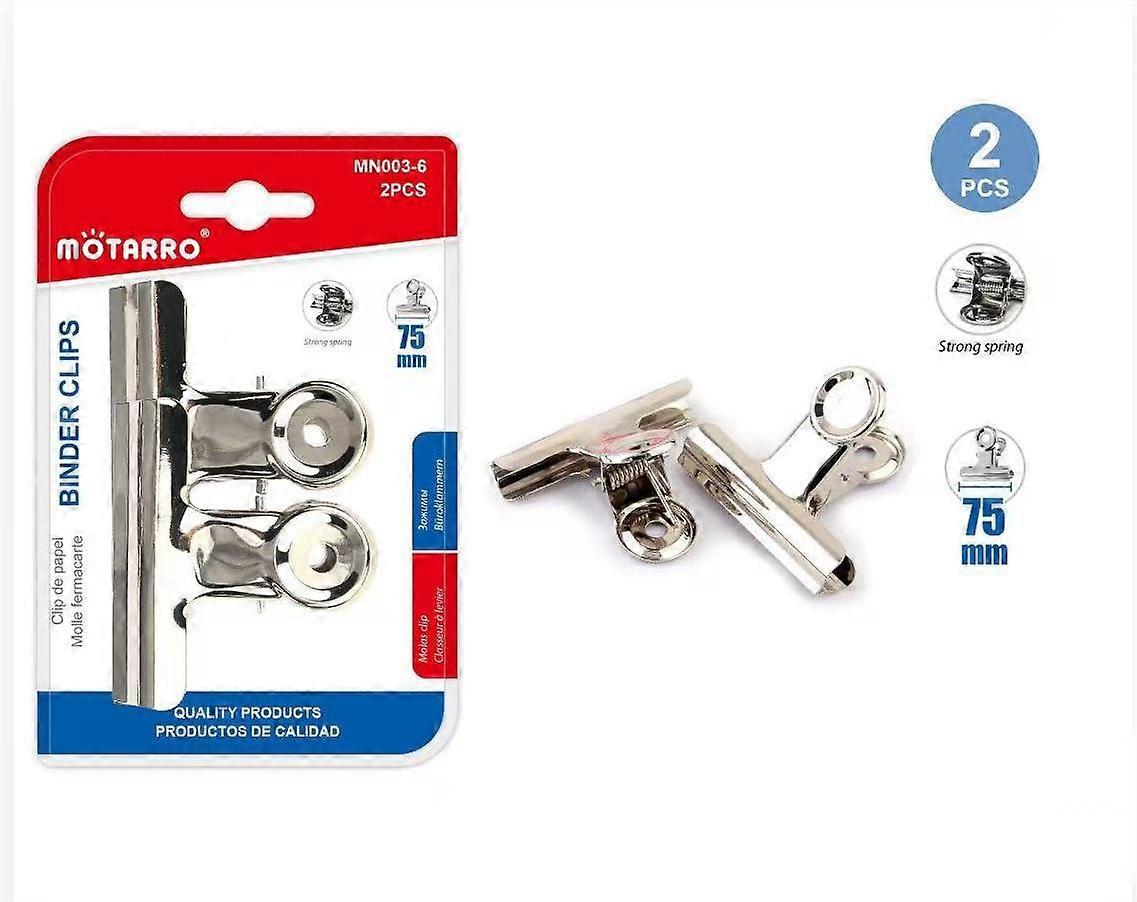 Heavy Duty Round Head Binder Clips 75mm Wide Head Triple Spring Grip for Large Documents 2pcs