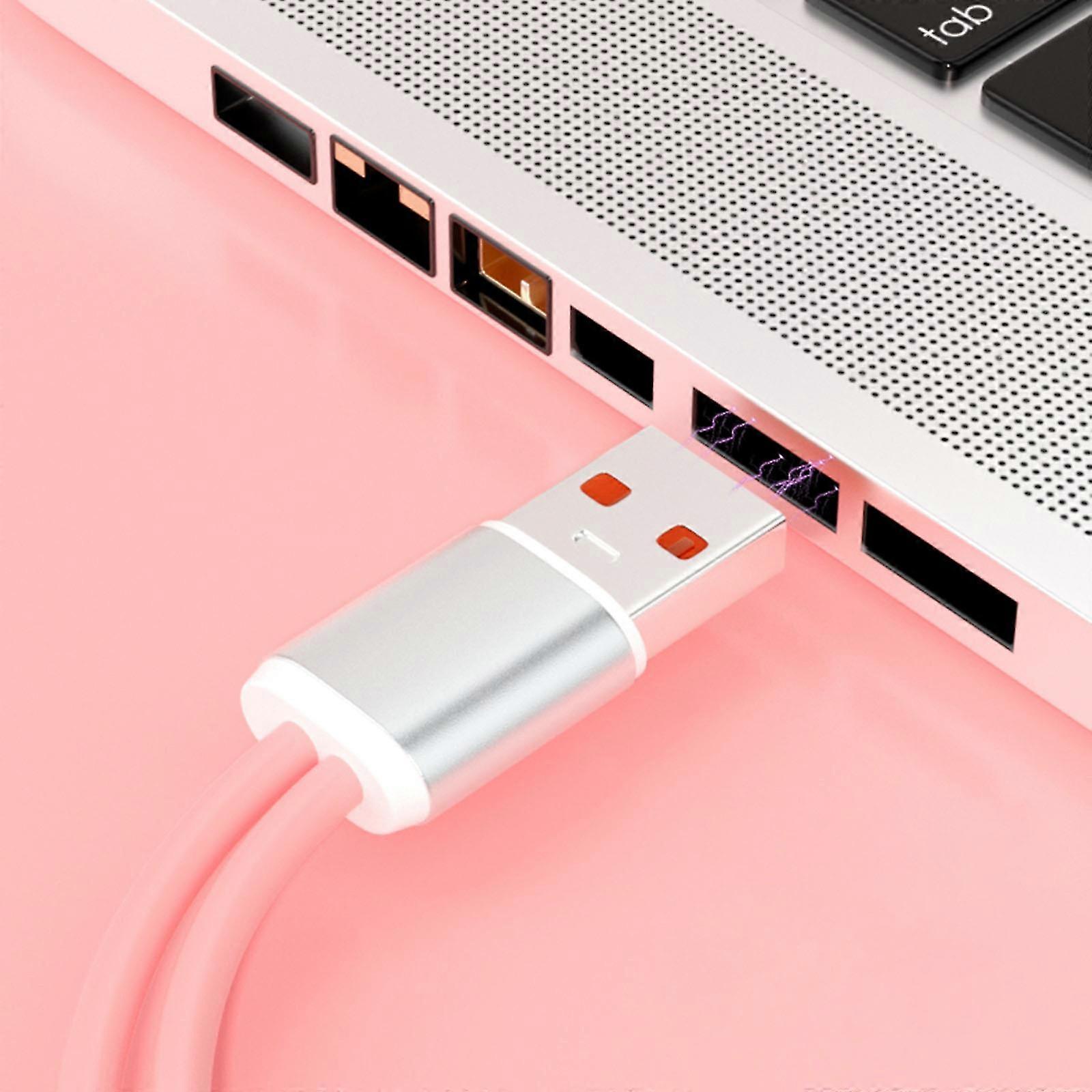 Fast Charging Cord USB A to Micro USB Male Data Transfer Cord Splitter Charging Cable for Earphone Game Machine Pink