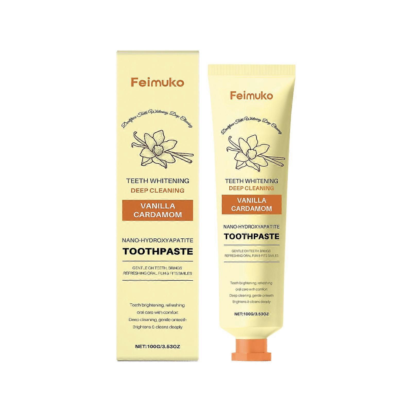 Nano Hydroxyapatite Toothpaste - Teeth Whitening Toothpaste - Deep Cleansing - Vanilla Cardamom - Eases Sensitivity, Safe Clean Ingredients