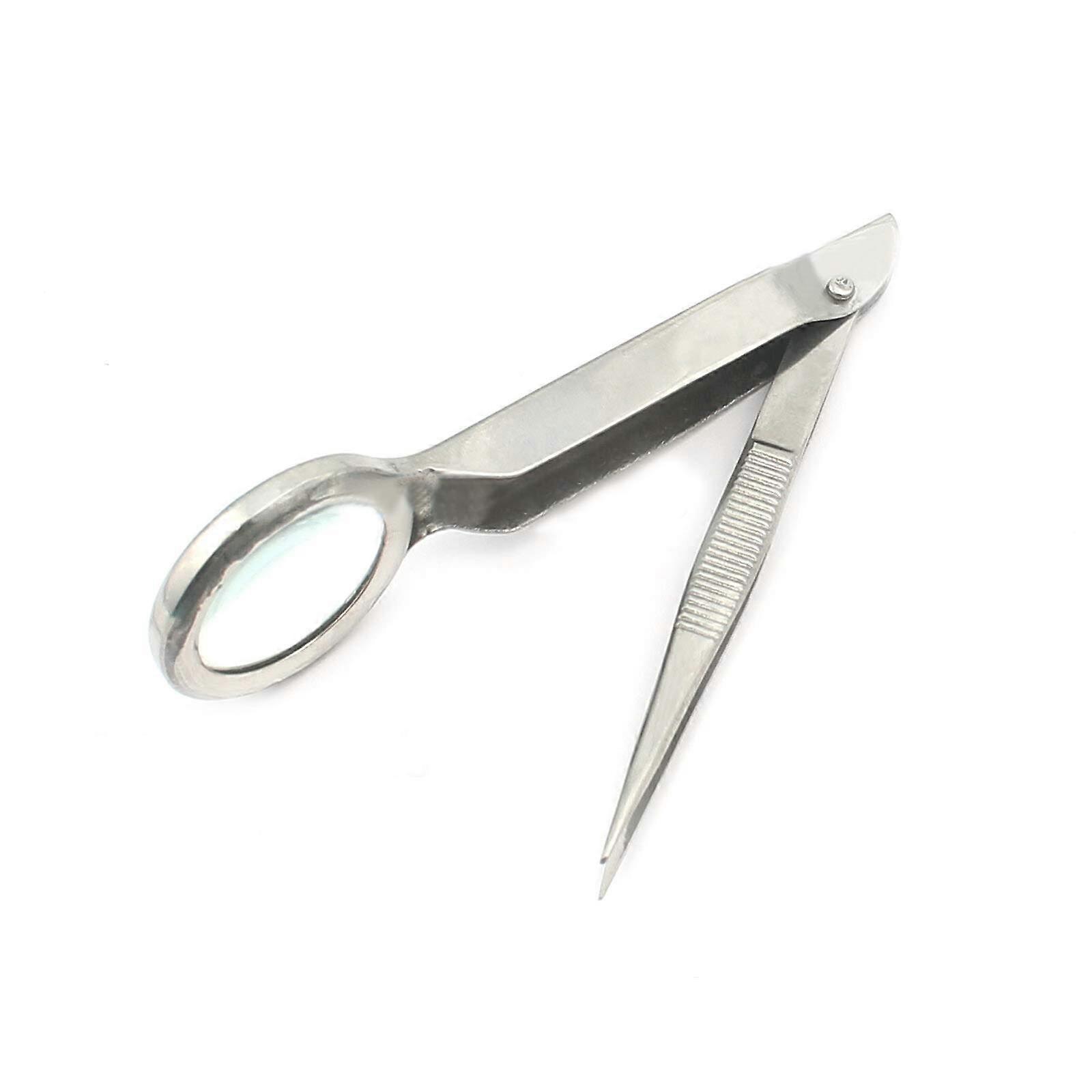 Magnifying Tweezers with Integrated Lens, Precision Grip Control, 3.75 Inch for Splinters