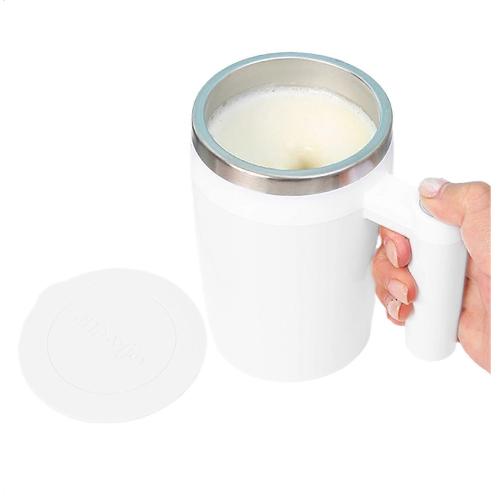 Coffee Cup With Automatic Stirring White Self Stirring Coffee Cup Rope Pull