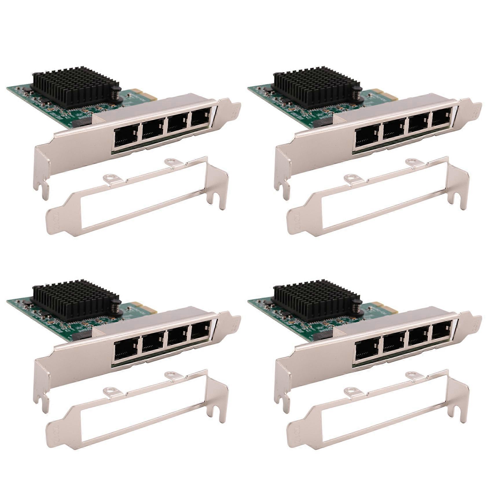 4X Network Cards Network/Lan Adapter PCI-E Network Card Realtek RJ45 Internet Ethernet Gigabit 4 Port Network Card
