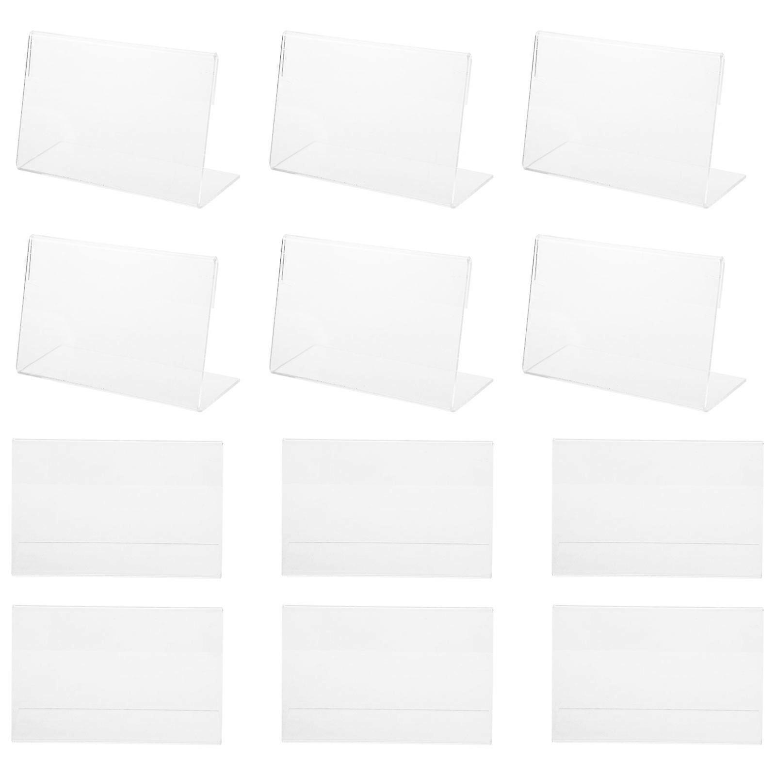 20Pcs Transparent Acrylic Price Tag Display Stands L Shape Display Stands