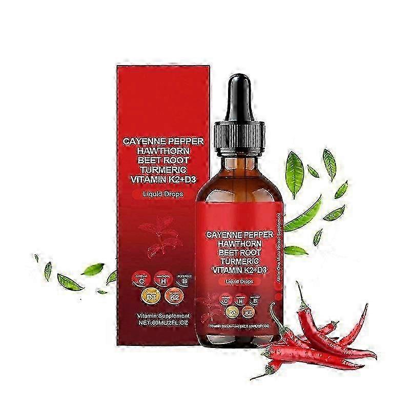 Chili drops containing hawthorn beetroot |Turmeric Vitamins K2 D3-HX