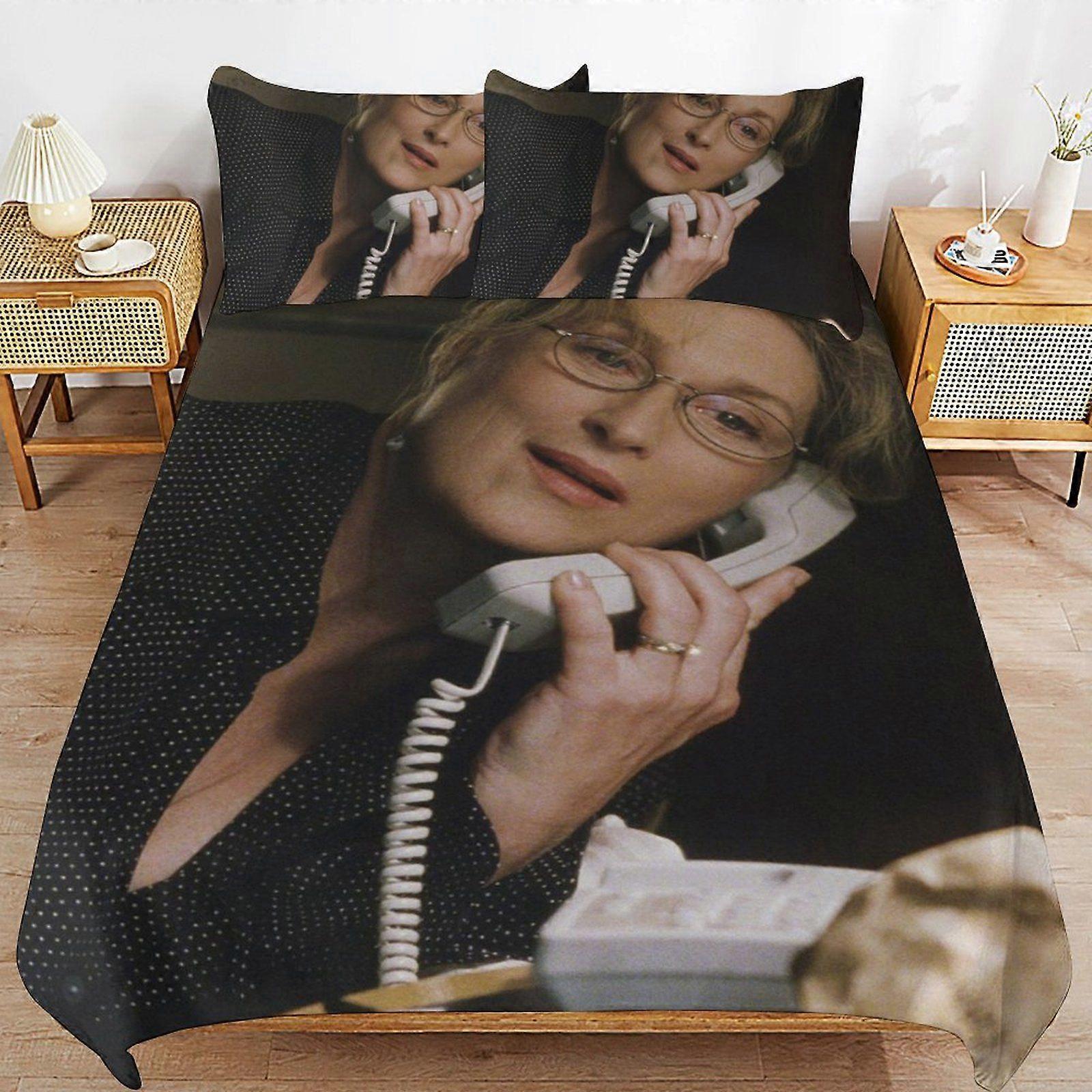 1870QS Meryl Streep Daily Use Comfort Enhanced Weave Gentle Texture Bedding Essentials Duvet Cover Sets Solution AP1870