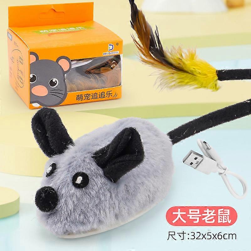 Smart Interactive Cat Toy Electric Mouse with Touch Sensor & Remote Control, Rechargeable Automatic Motion Cat Teaser, Yellow/Grey, 120Pcs