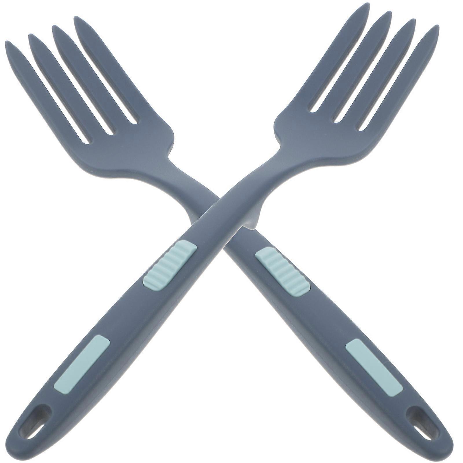 Practical Cooking Fork Silicone Fork for Home Use 8Pcs Dark Blue Mixing Tool