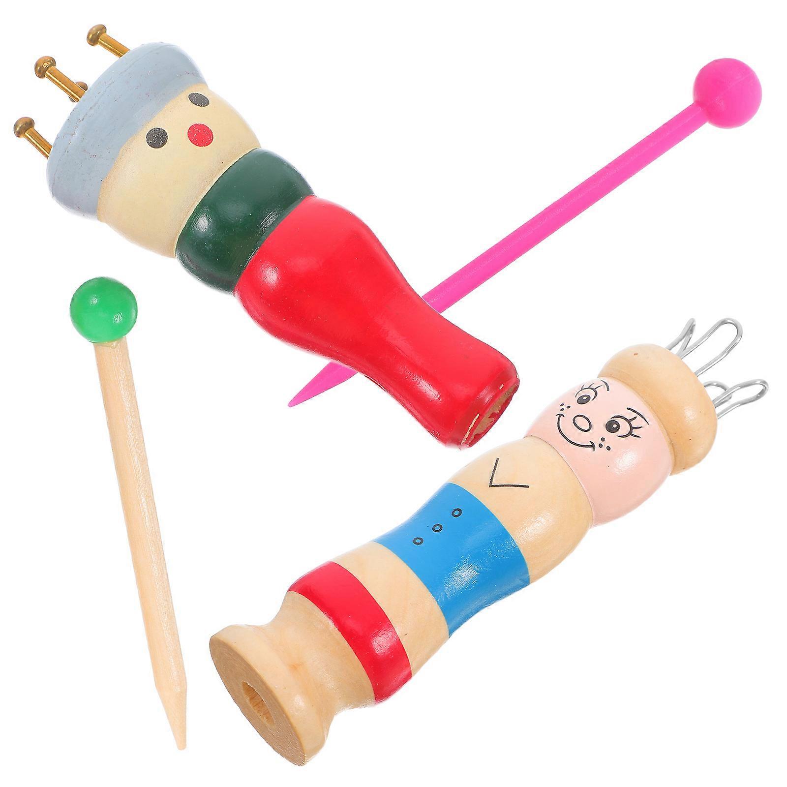 Wood Yarn Knitter DIY Craft Tool for Handmade String Making 2Set