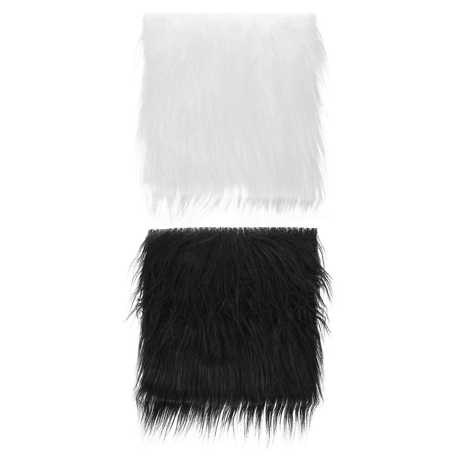 Artificial Fur Fabric Square Faux Fur Fabric for Decoration 2Pcs Set