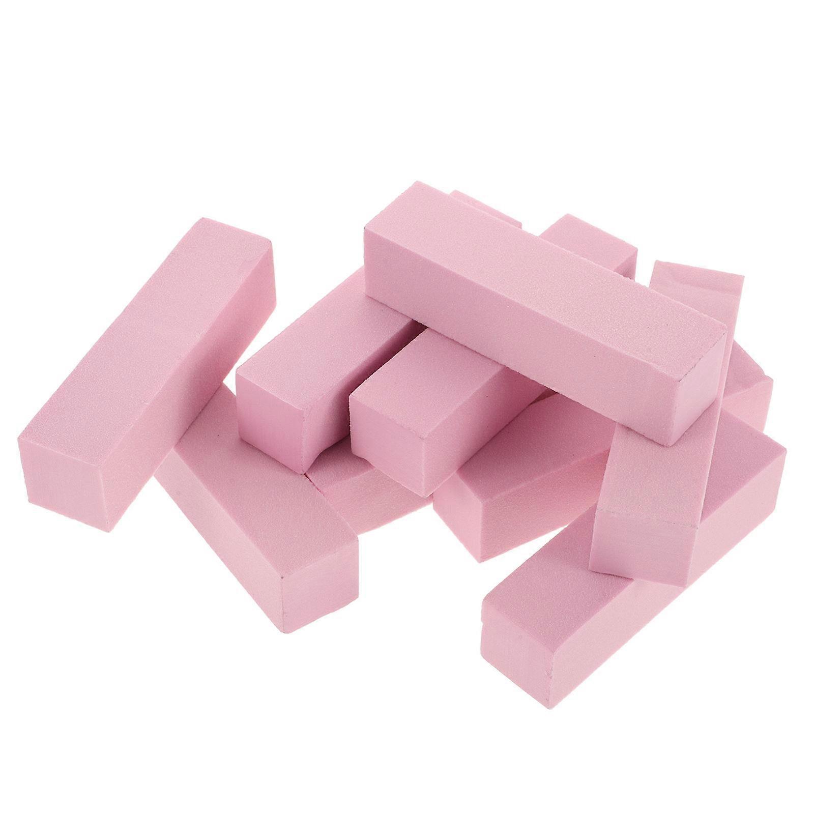 Nail Sanding Sponge Four Sided Nail Buffer Block for Filing 20Pcs Pink