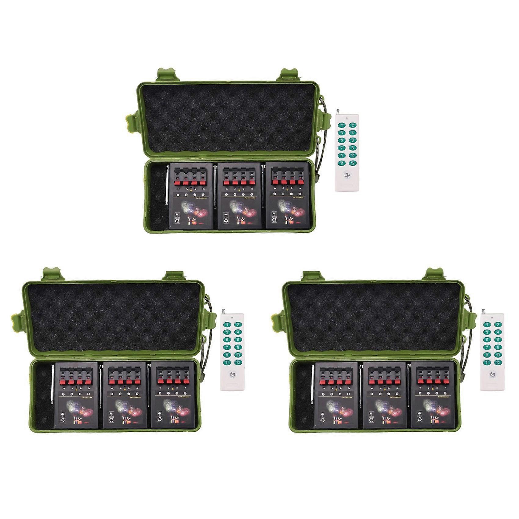 3X Firing System Machine 12 Cue Channel Cold Pyro Pyrotechnic Display Fuse Cracker Firework Artifice Cake Shell