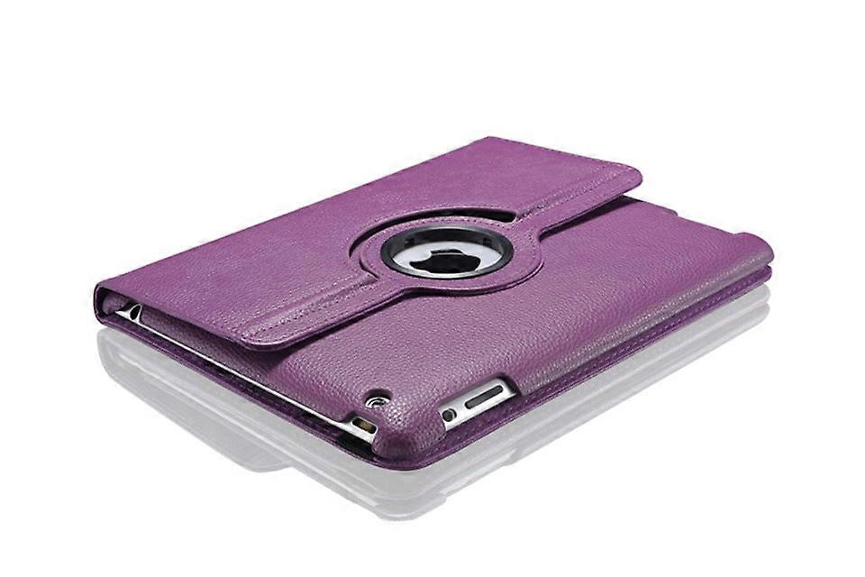 Capa elegante para iPad 2021 de 9 e 10,2 polegadas, roxa, giratória, em couro com textura de lichia.