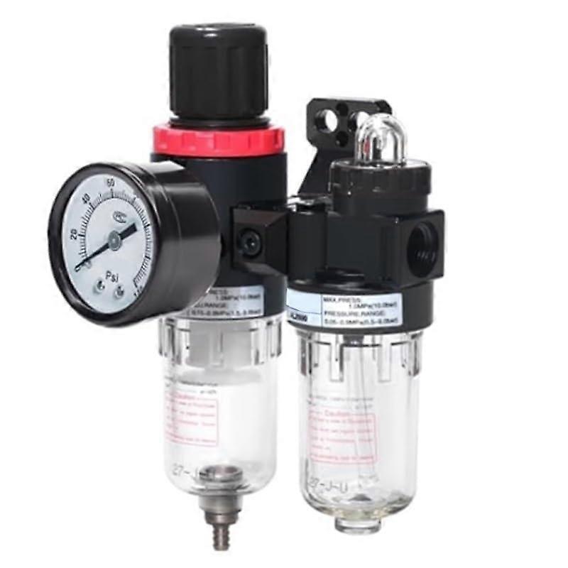 1/4' NPT Air Compressor Filter Regulator with Gauge, Water Oil Separator, Precise Pressure Control