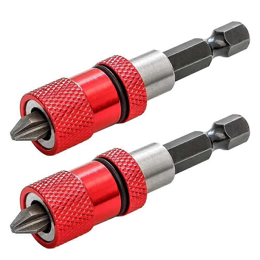 2pcs Adjustable Depth Magnetic Screwdriver Bit Holder 1/4 Inch Hex Shank for Drywall with Phillips Bits