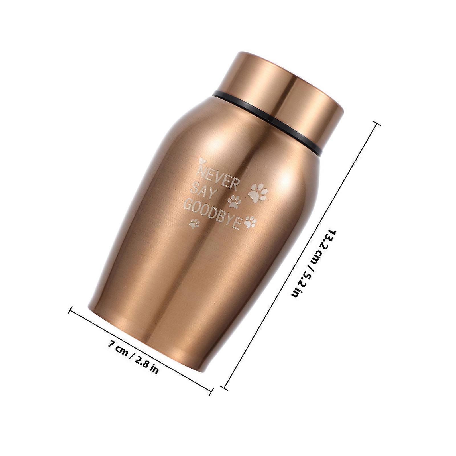 Metal Bone Ash Box Pet Bone Ash Container for Storage Golden