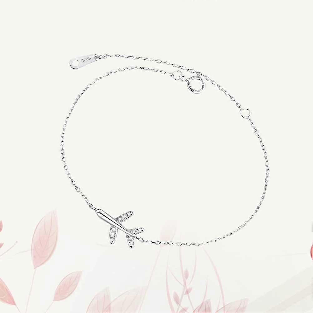 Silver Rhinestone Bracelet Bangle Adjustable Size Hand Jewelry 1Pcs