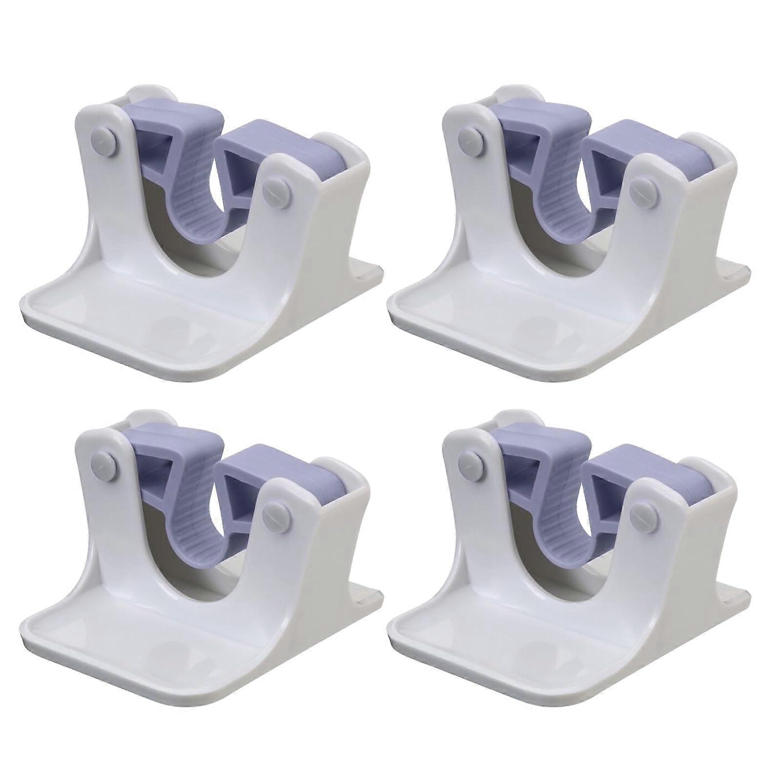 4Pcs Self Adhesive Broom Holder Wall Mount No Drill Mop Organizer Space Saving for Home