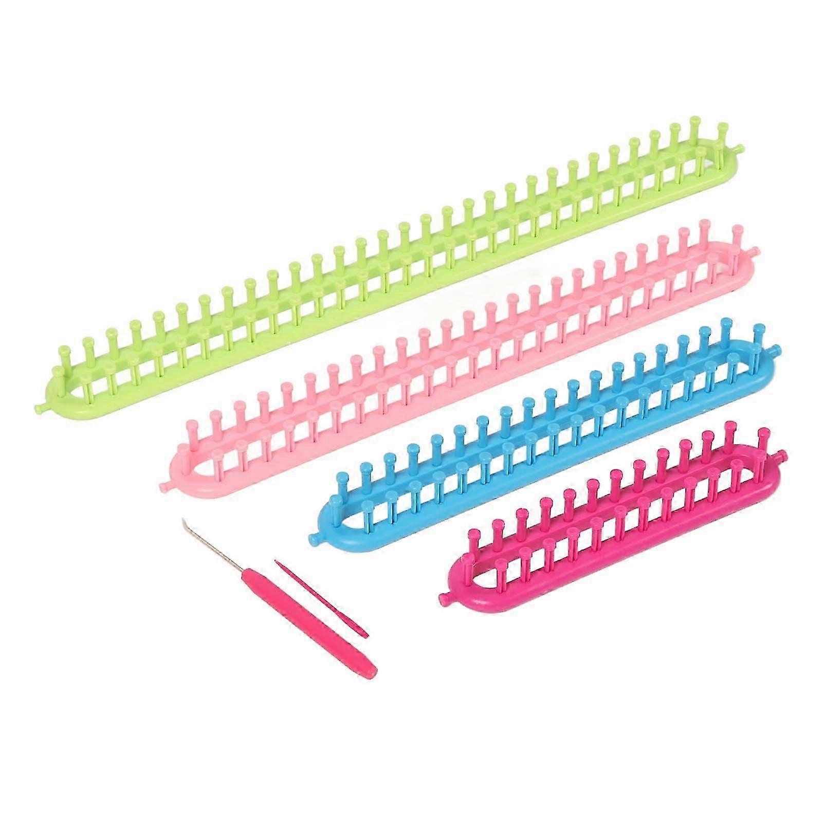 25-26 Rectangular Loom Set, and for Making Scarf Hats Practical Knitting Tools 6 Piece Set